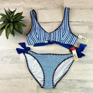 Royal blue striped bikini size L
